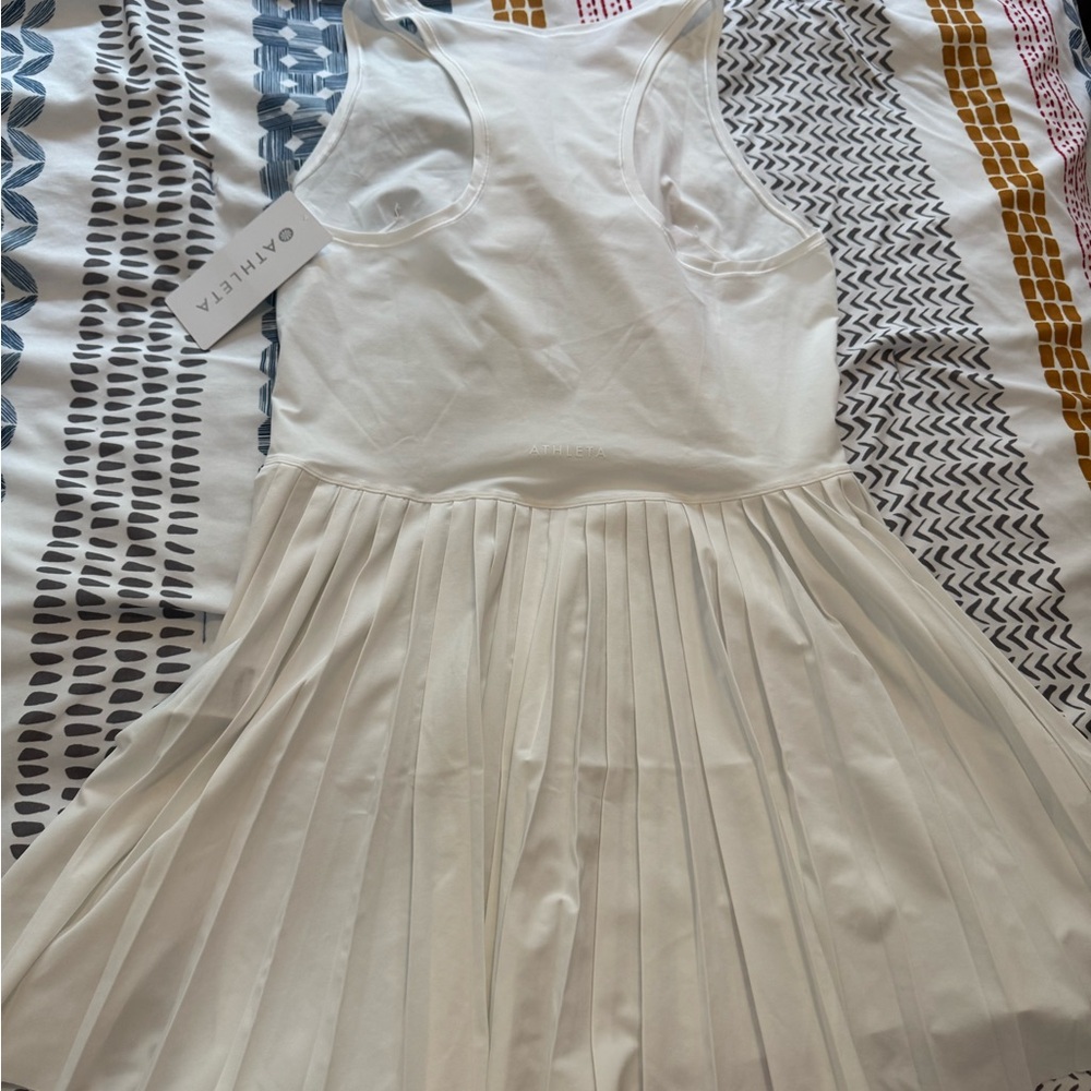 White Match Point Pleated Dress